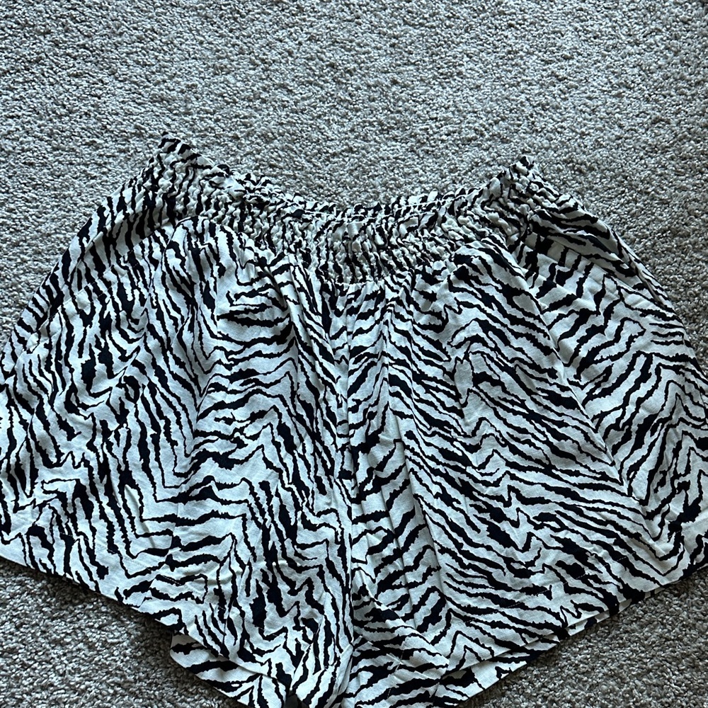 Zebra Print Linen Shorts